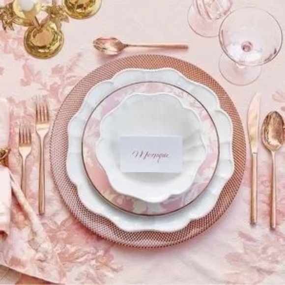 Pottery Barn Monique Lhuillier Rose Bouquet Salad Plate, Set of 7 - Picture 1 of 15